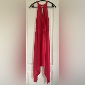 BCBGMAXAZRIA sexy lipstick red midi halter dress. Size S.